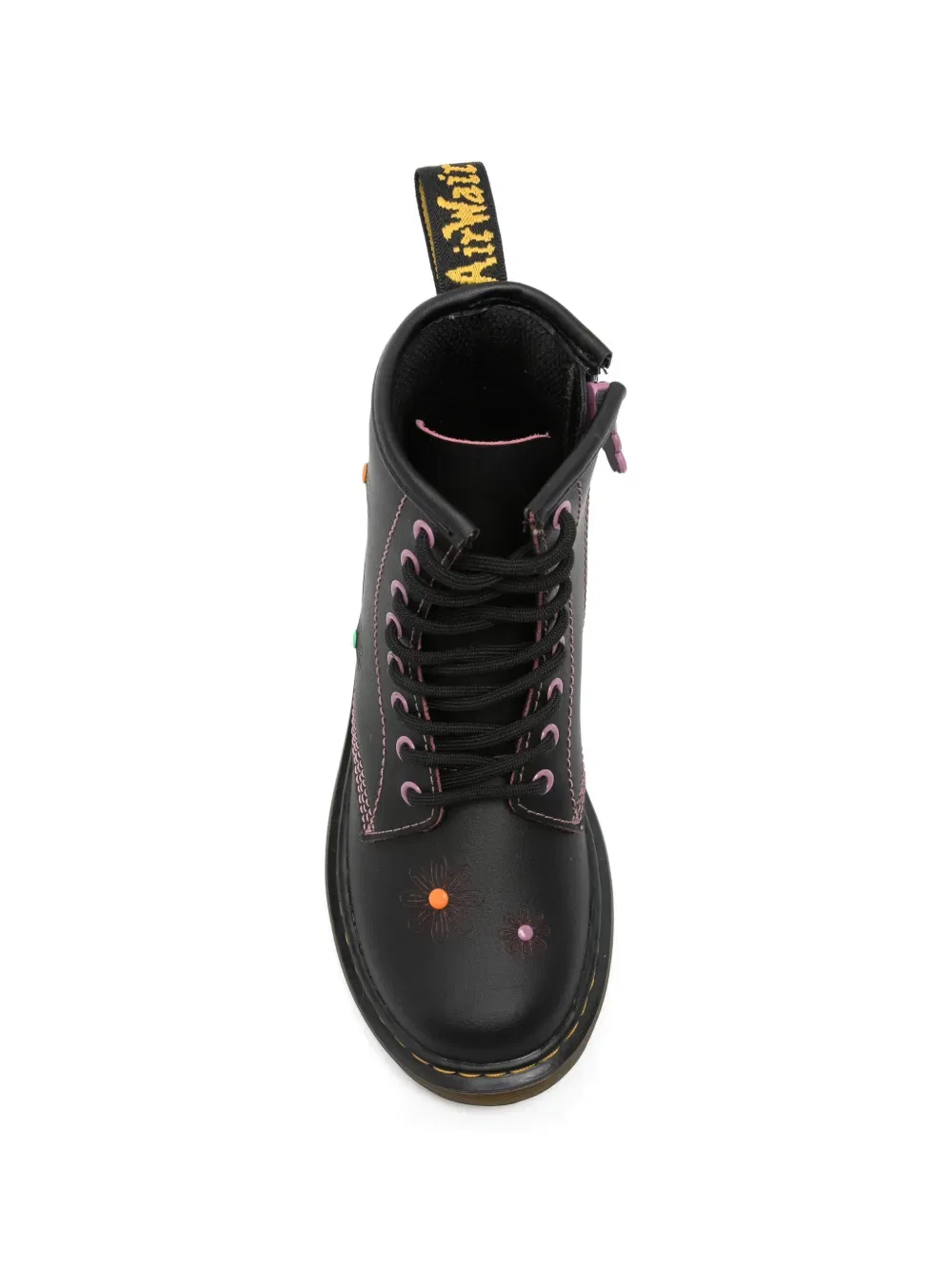 Ботинки на шнуровке с цветочным принтом Dr. Martens Kids, черный — фото 3