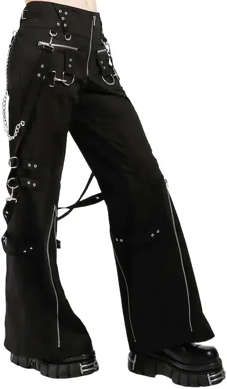 Generic Готические джинсы Fashion Gothic Pant Cyber Chain Goth в стиле панк-рок, черные, винтажные, хлопковые