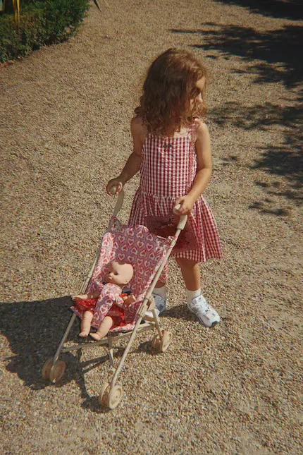 Платье мини в клетку Isotta Dress Konges Sløjd, розовый