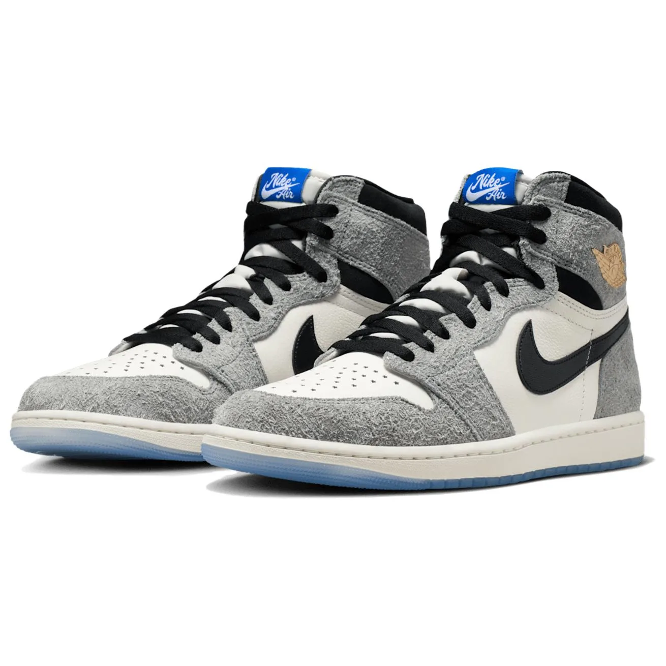Jordan Air 1 High top Vintage Кроссовки для баскетбола мужские серый белый — фото 3