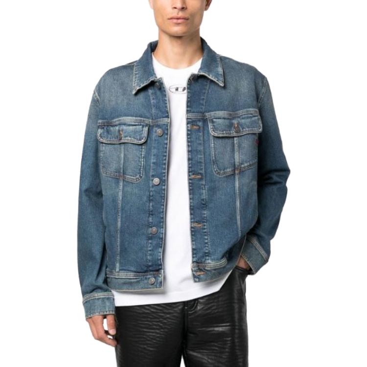DIESEL Джинсовая куртка мужская Blue Lapel Moderate Others — фото 4