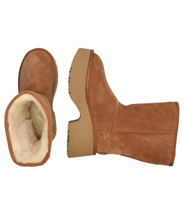 Классические короткие кожаные зимние ботинки New Heights Ugg, бежевый — фото 4