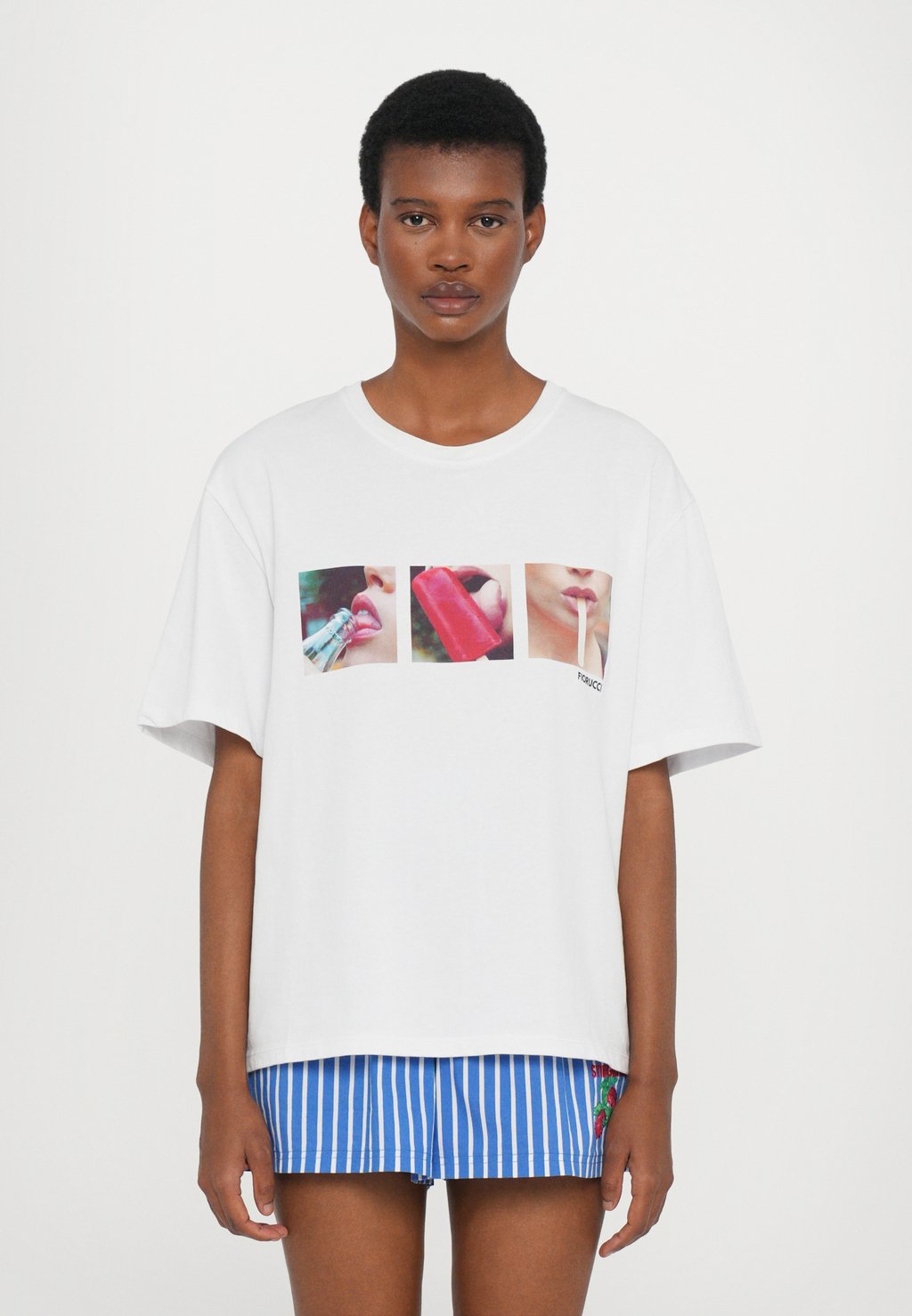 

Футболка с принтом WOMEN'S WHITE POPSICLE MOUTH PRINT BOXY FIT Fiorucci, белый