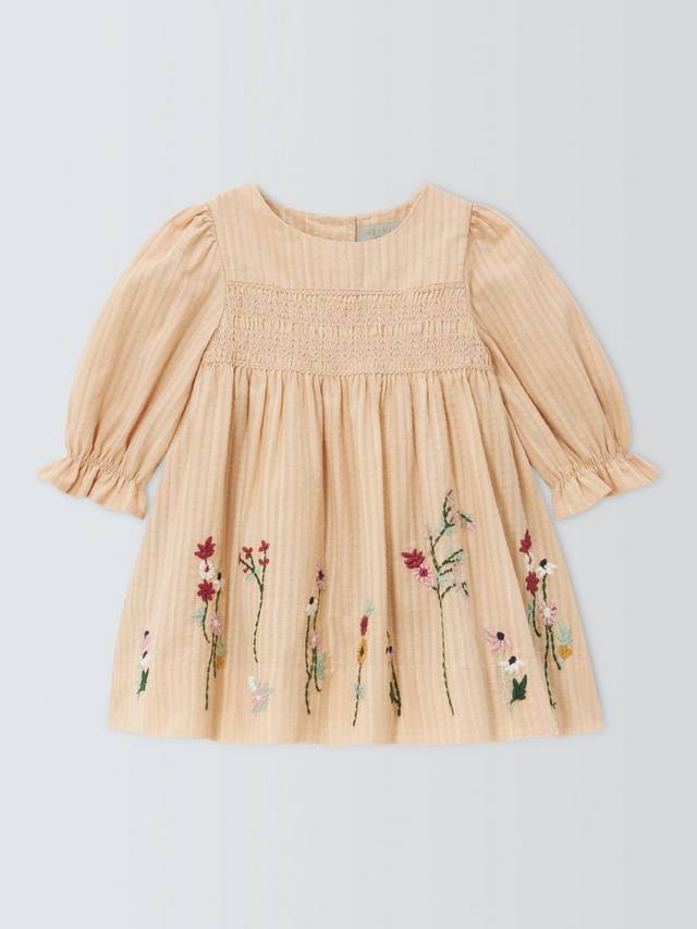 

Детское платье с вышивкой и сборкой John Lewis Heirloom Collection, Beige