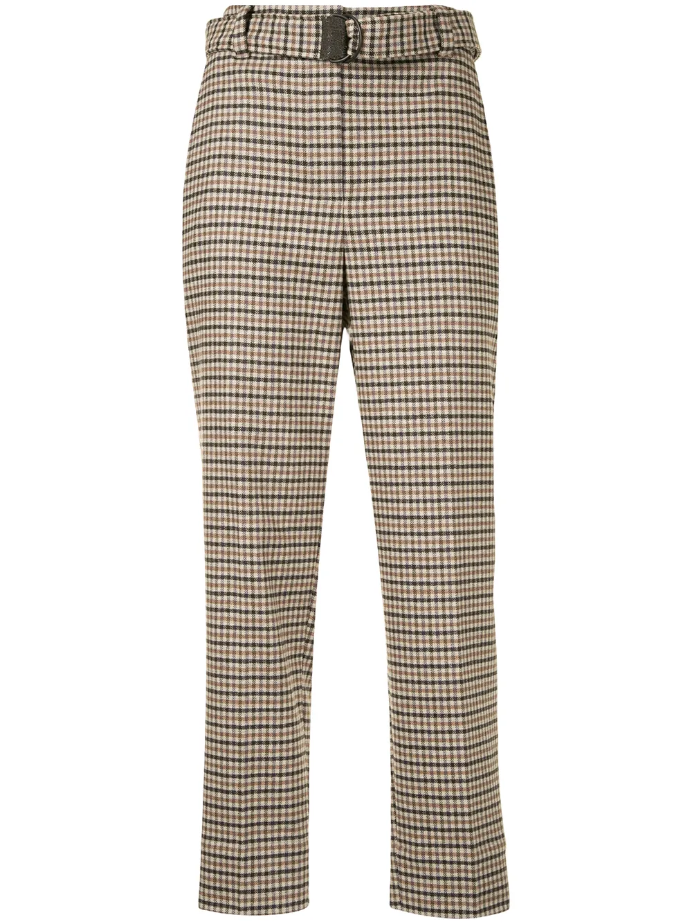 

Укороченные брюки в клетку Brunello Cucinelli, коричневый