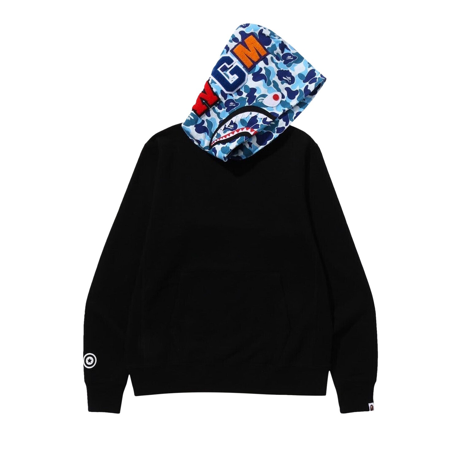 

BAPE ABC Camo Shark Пуловер с капюшоном, черный