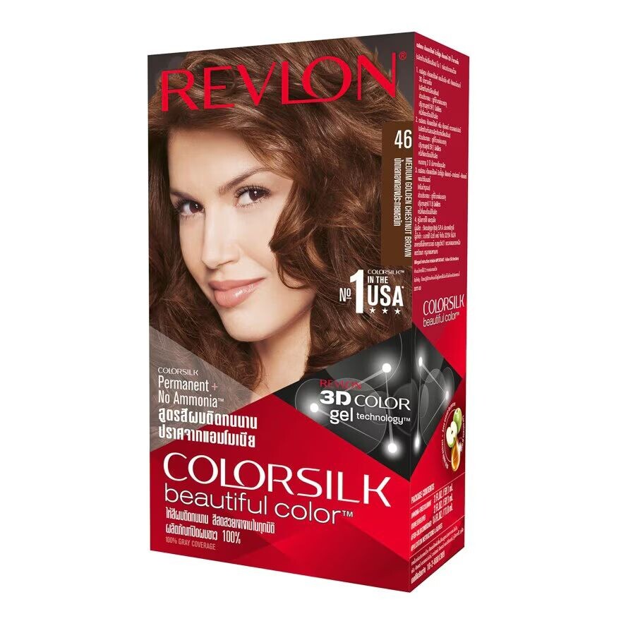 

Revlon Краска для волос Colorsilk №46 Золотисто-коричневый, Golden Brown