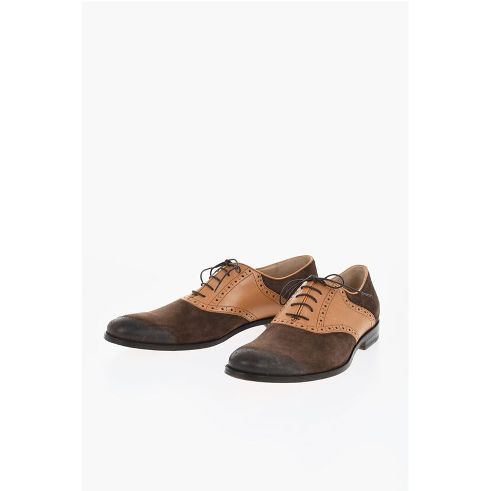 

Замшевые и кожаные туфли-оксфорды Quarter Brogues Corneliani, коричневый