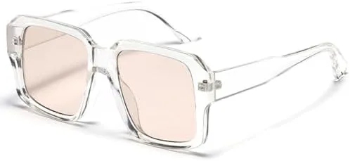 

Ретро-квадратные солнцезащитные очки для женщин, модные градиентные оттенки, защита от УФ-излучения UV400, модные панк-солнцезащитные очки для мужчин MTZJH, Clear Tea