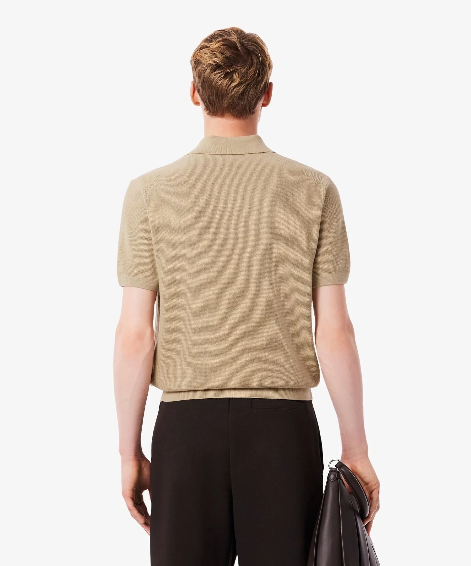 Вафельная вязка с открытым воротником LACOSTE, Beige — фото 3
