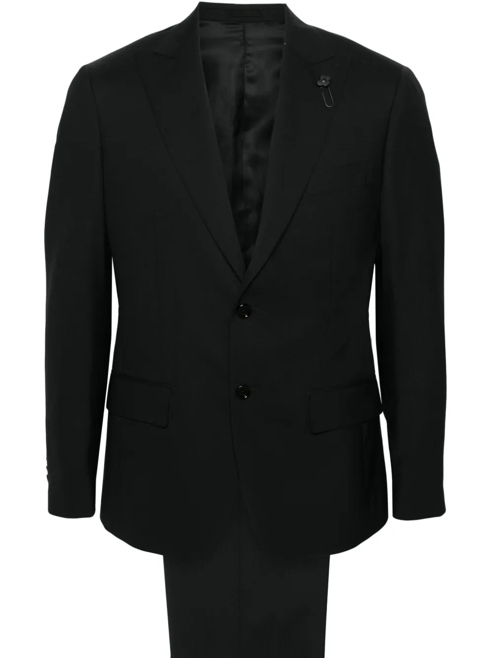 

Шерстяной костюм с однобортным пиджаком Lardini, черный