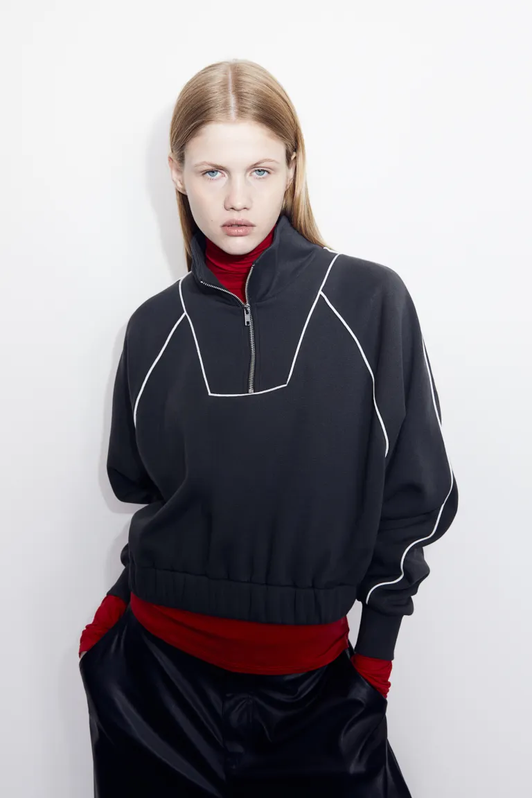

Толстовка оверсайз на молнии H&M, серый