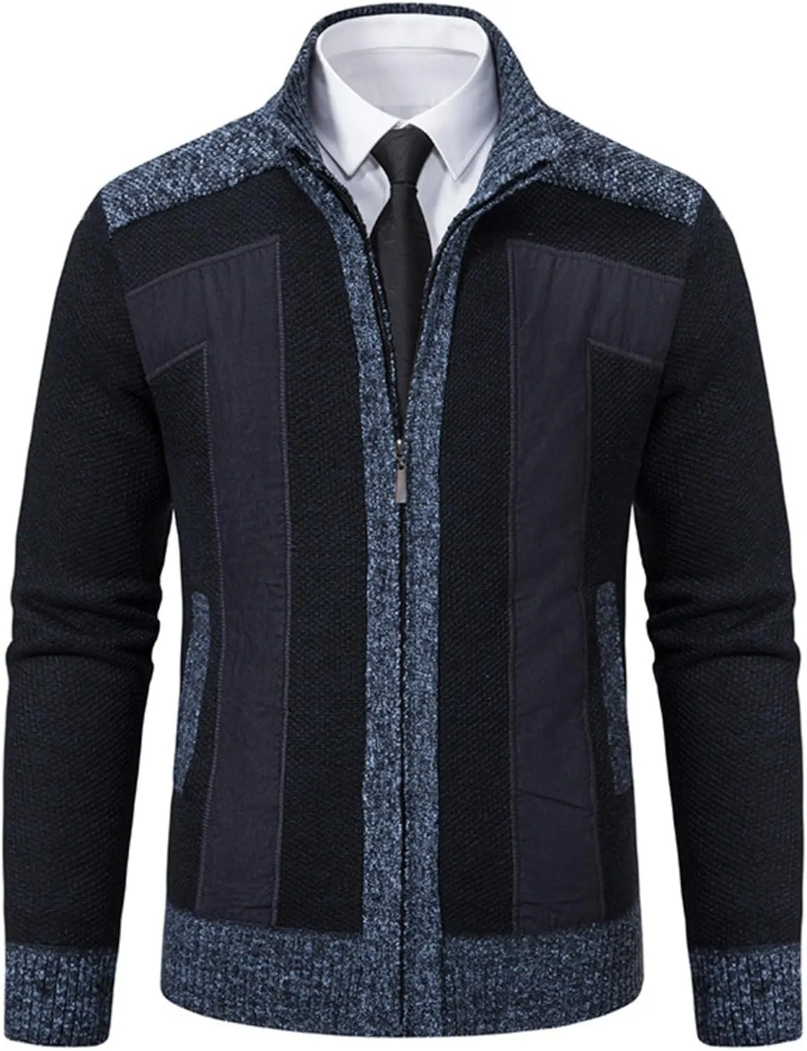 

Мужской классический кардиган Casual Slim Fit с полной молнией и карманами