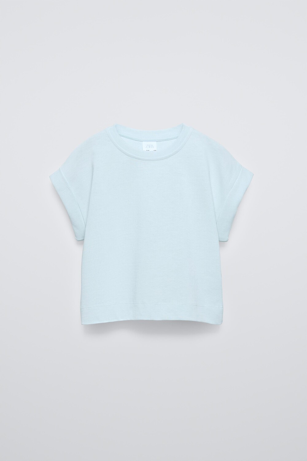 

Футболка с отворотными рукавами ZARA, синий/зеленый