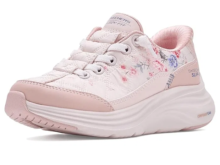 Кроссовки с цветочным дизайном Hands Free Slip-Ins Contour Foam Gentle Bloom SKECHERS KIDS, Rose