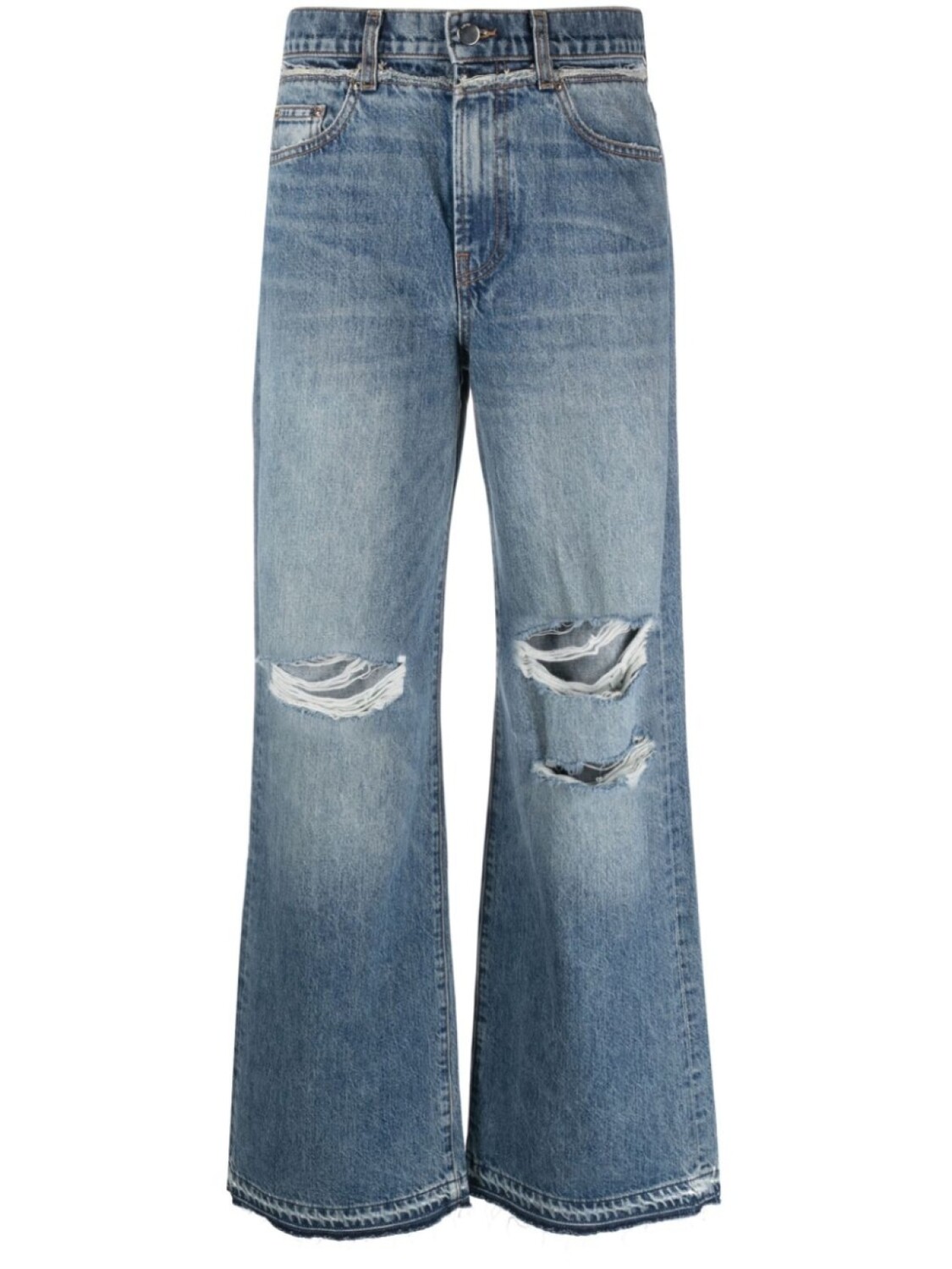 

AMIRI wide-leg cotton jeans, синий