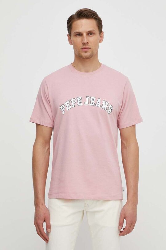 

Хлопковая футболка Pepe Jeans, роза