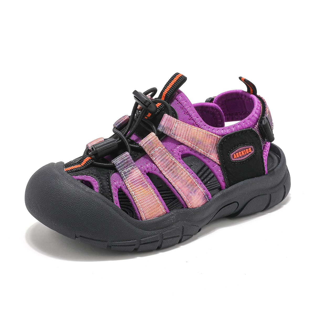 

Нескользящие, износостойкие, легкие, амортизирующие, низкие детские сандалии ABC KIDS, черный/оранжевый/фиолетовый