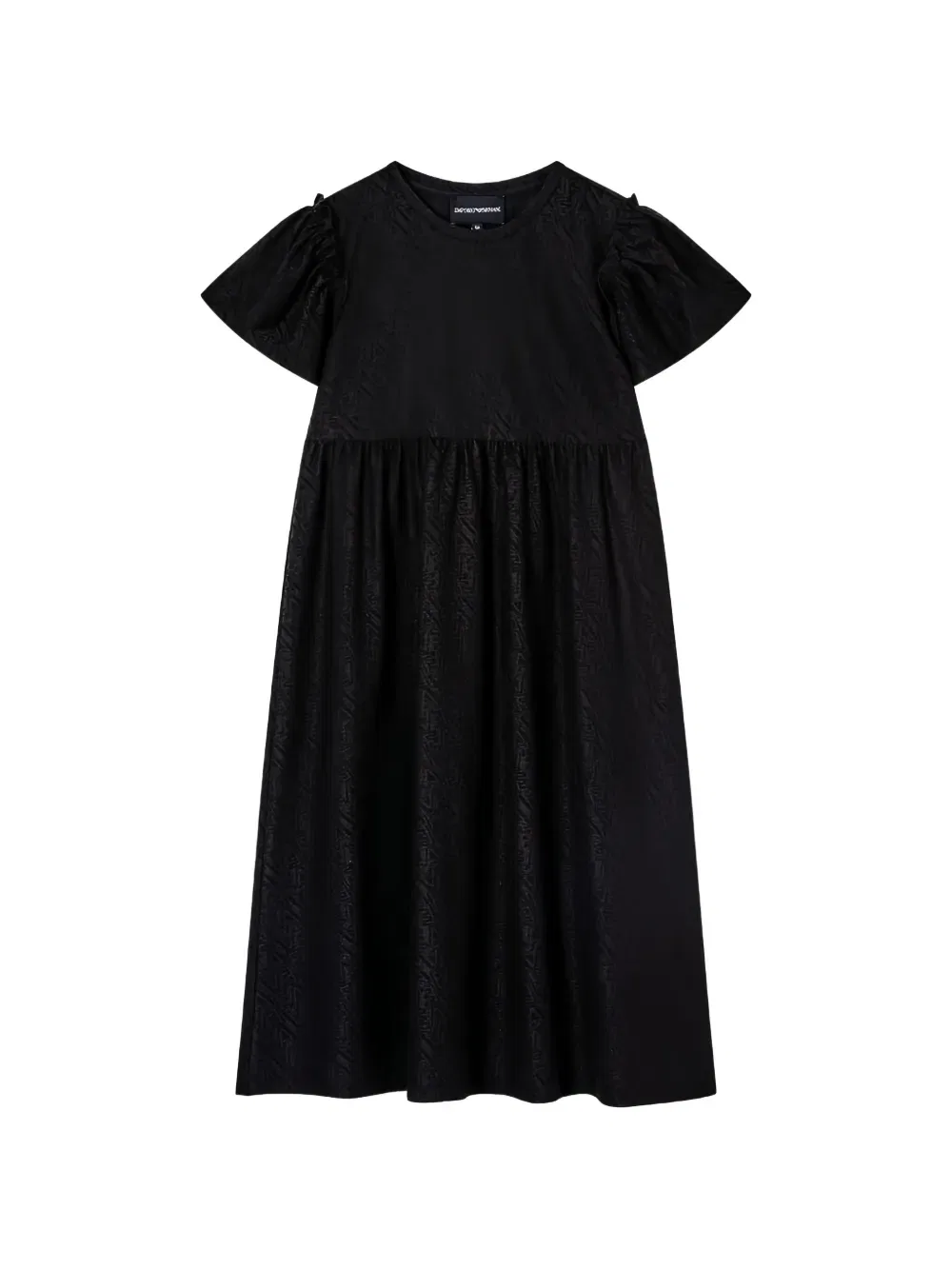 Платье с пышными рукавами из жаккарда Emporio Armani Kids, синий