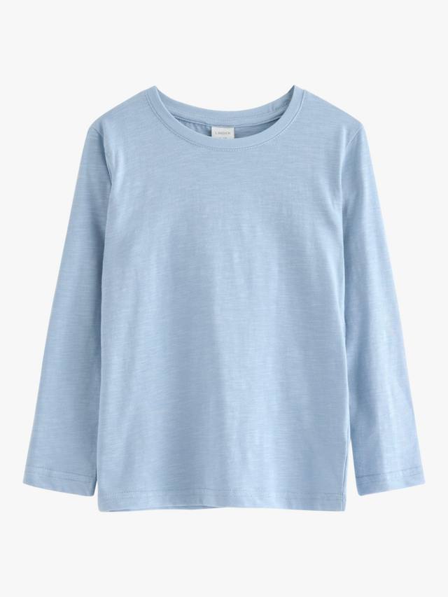 

Детская хлопковая футболка с длинными рукавами свободного кроя Lindex, Light Dusty Blue