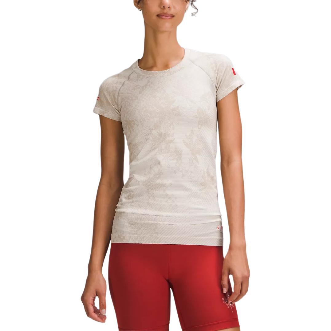 

Свифтли Тек реглан футболка женская Lululemon, beech белый/sandlot