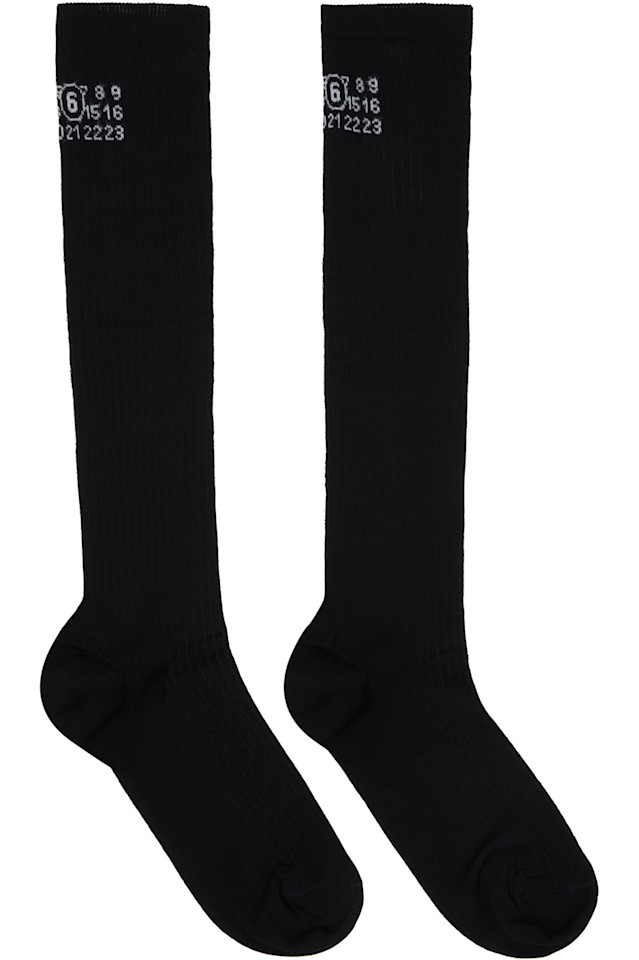 

Носки до колена Mm6 Maison Margiela, черный