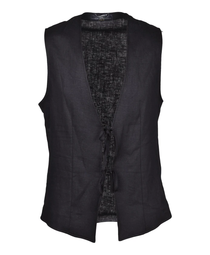 

Стильный льняной жилет Daniele Alessandrini, черный