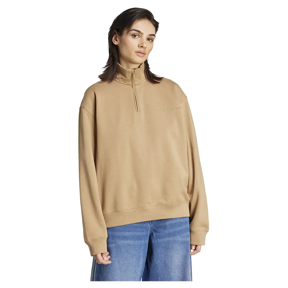 

Толстовка adidas Originals Essentials Linear Oversized half zip, бежевый