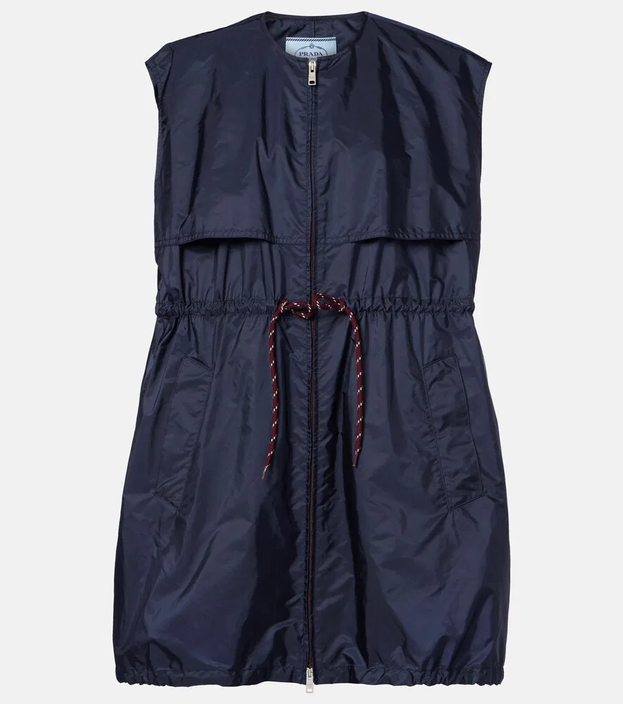 Мини-платье из нейлона Re Prada, синий