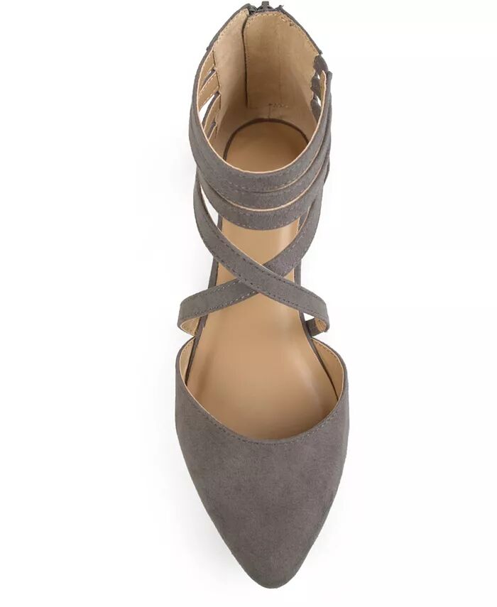 Женские балетки Marlee Strappy с острым носком Journee Collection, серый — фото 4