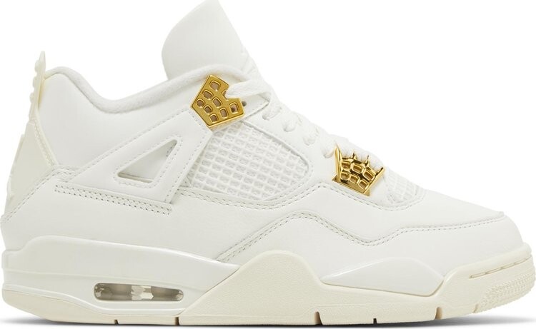 Кроссовки Wmns Air Jordan 4 Retro 'Metallic Gold', кремовый