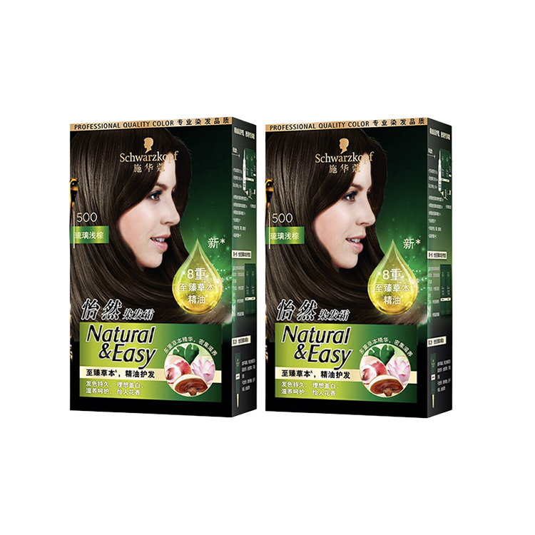 

SHIHUAKOU Yiran Краски для волос с эфирными маслами и осветлители SCHWARZKOPF, 500 # glass bead светло-коричневый (темно-tea) *2