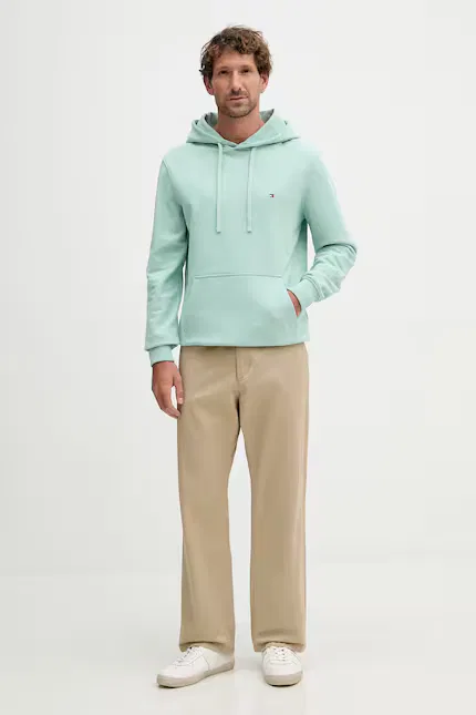 Худи мужское на молнии Tommy Hilfiger, бирюзовый — фото 2