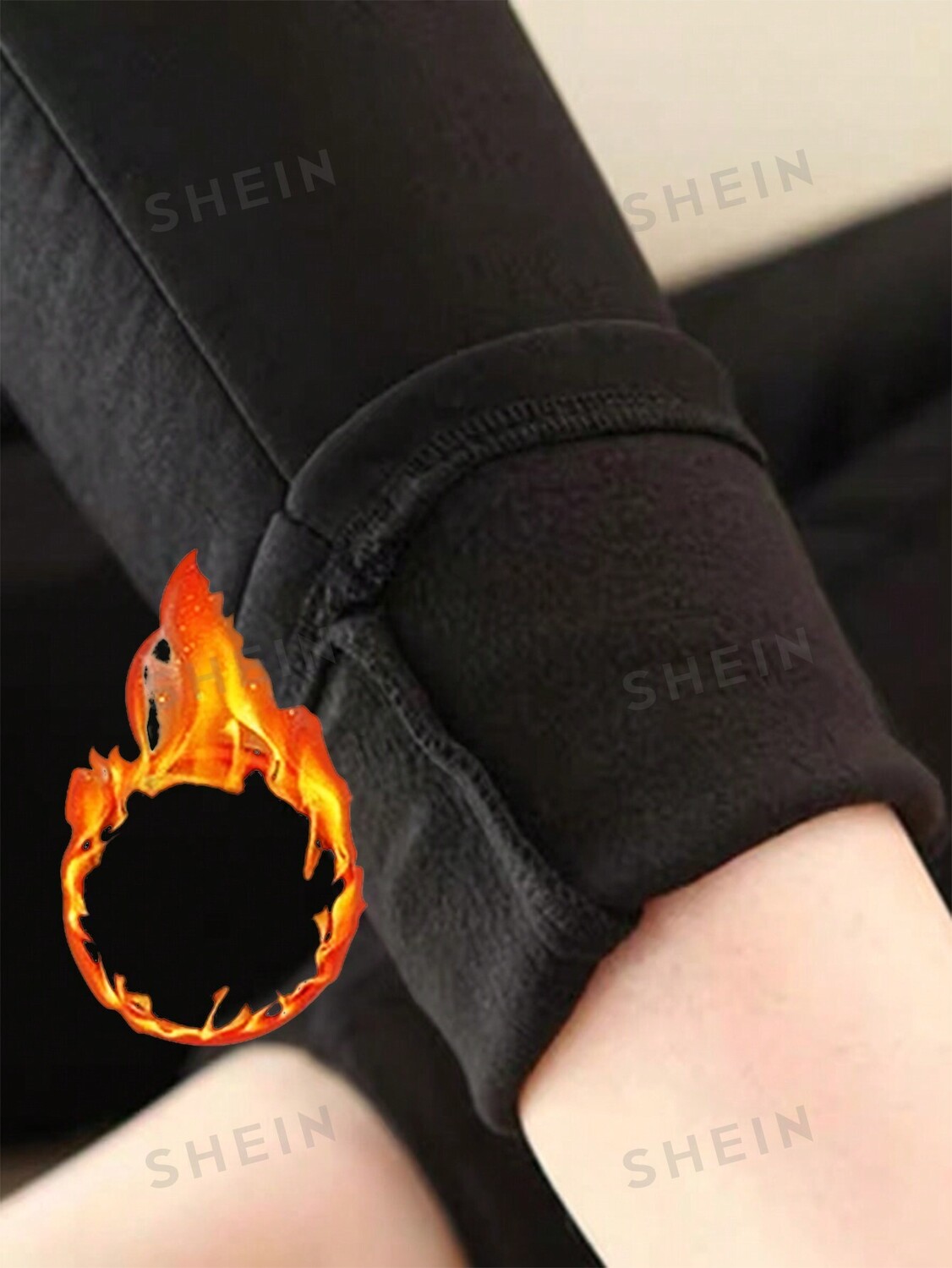 

EZwear Plus Леггинсы с теплой подкладкой Shein, черный