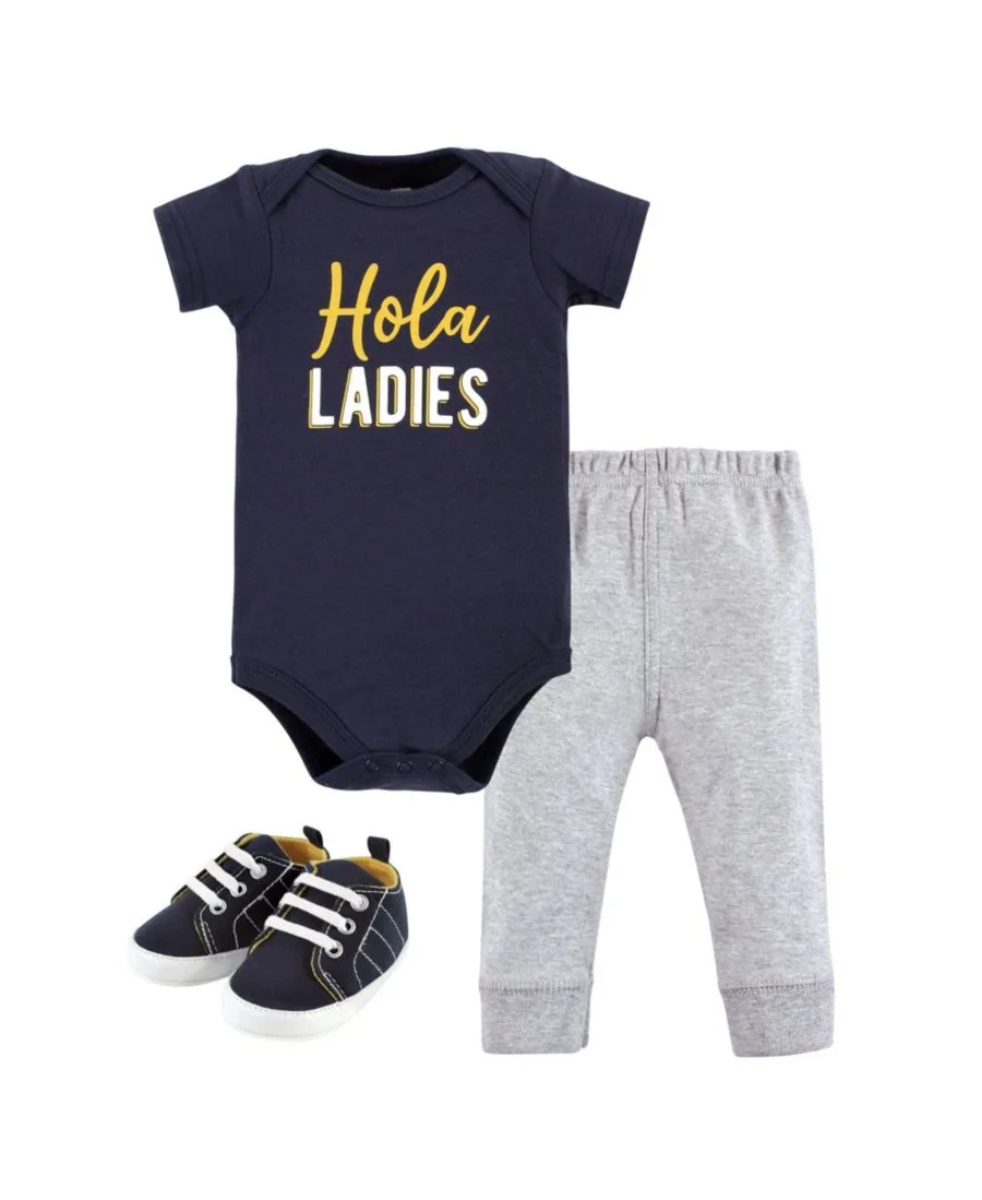 Хлопковый боди, брюки и обувь, комплект из 3 предметов, Tree Rex Hudson Baby, Hola Ladies Short Sleeve