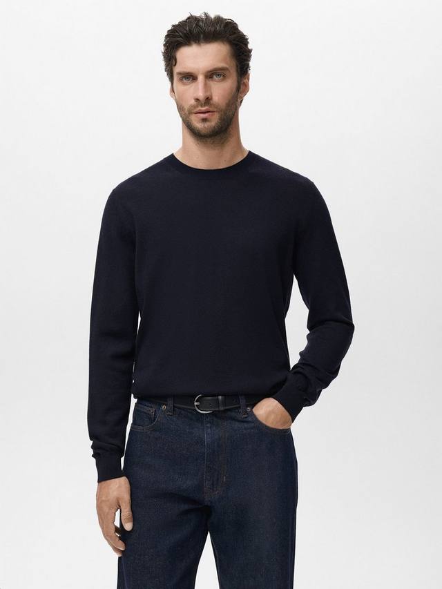 

Свитер Willy Wool с круглым вырезом Mango, Navy