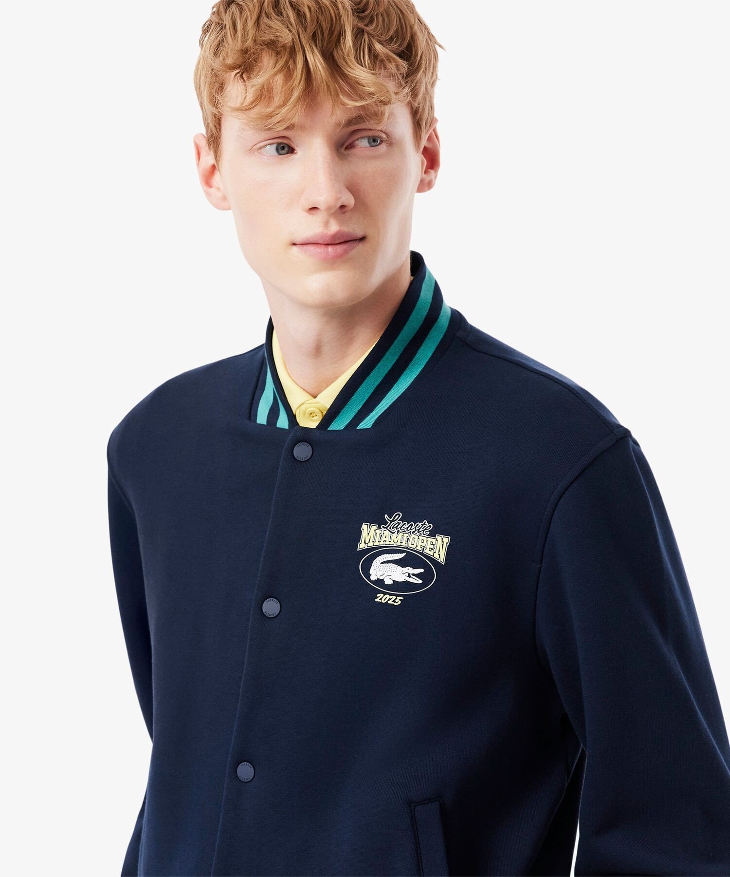 Толстовка с символикой Открытого чемпионата Майами 2025 года Lacoste, Navy