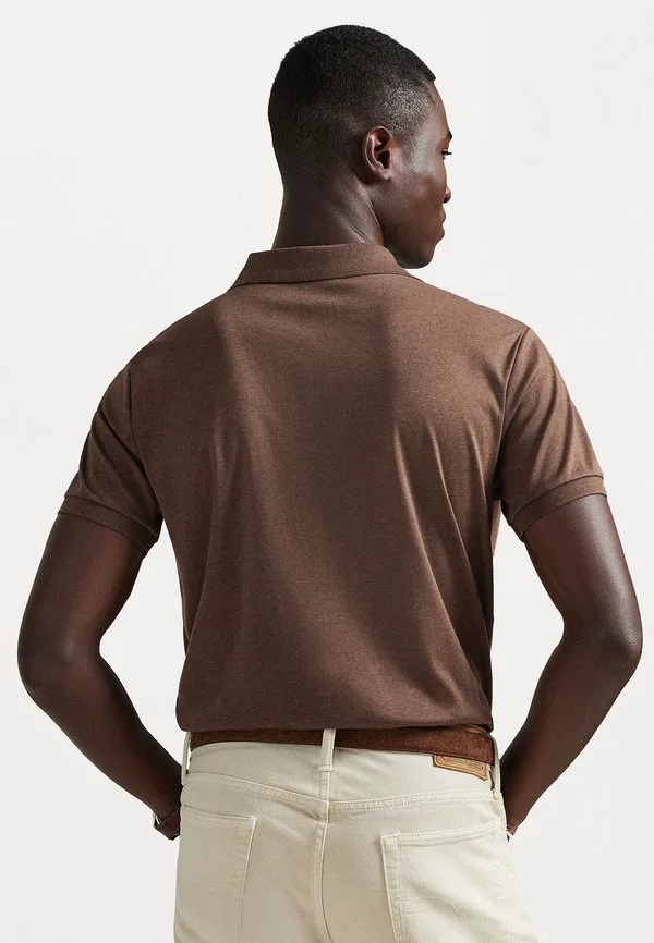 Поло-Рубашка из мягкого хлопка приталенного кроя Polo Ralph Lauren, Nutmeg Brown — фото 3
