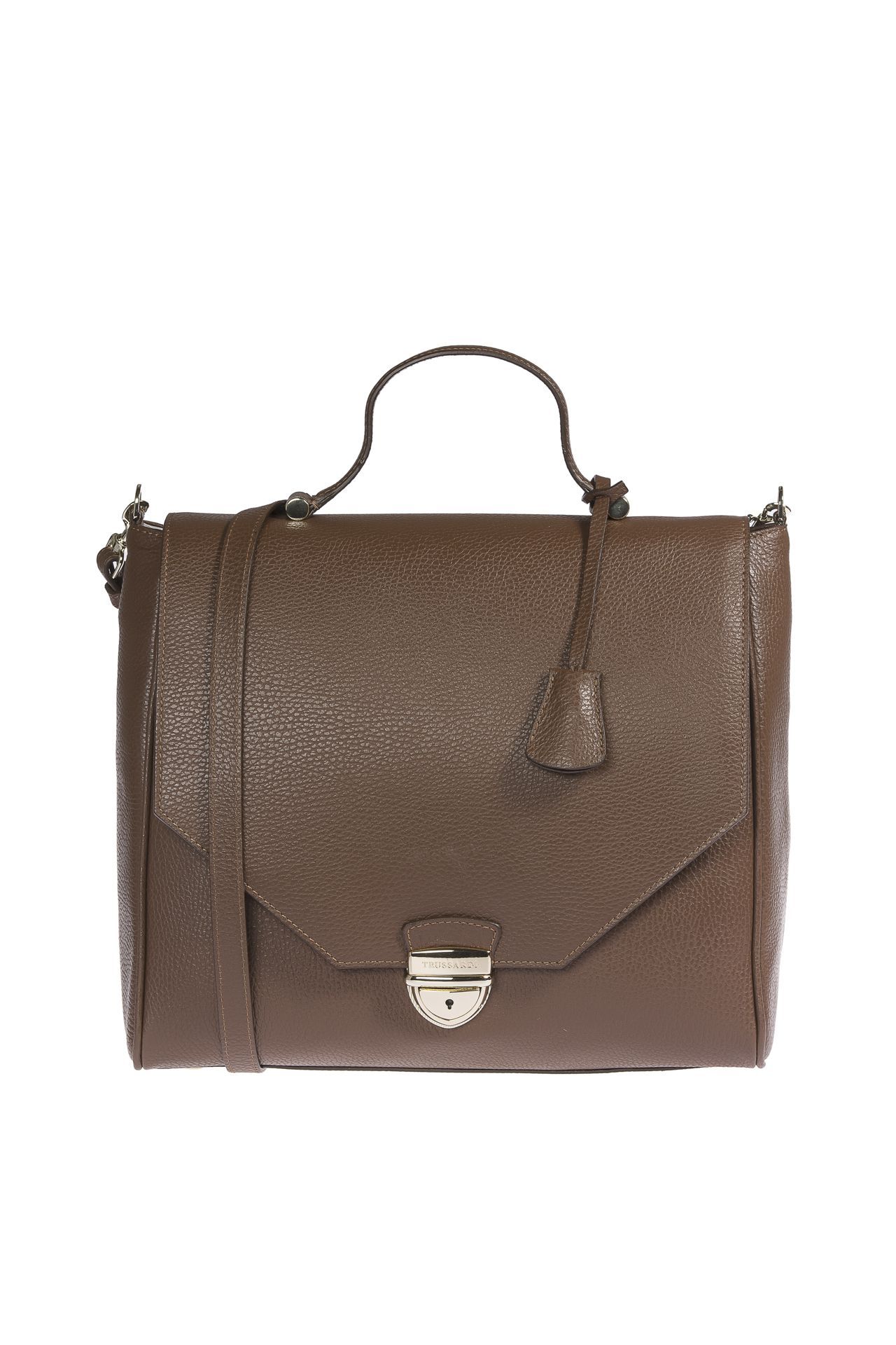 

Коричневая кожаная женская сумка Trussardi