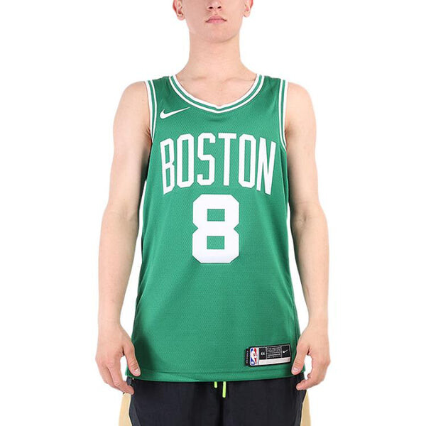 Футболка баскетбольная майка жилет nba sports sw fan edition 20 21 сезон boston celtics № 8 Nike, зеленый — фото 3