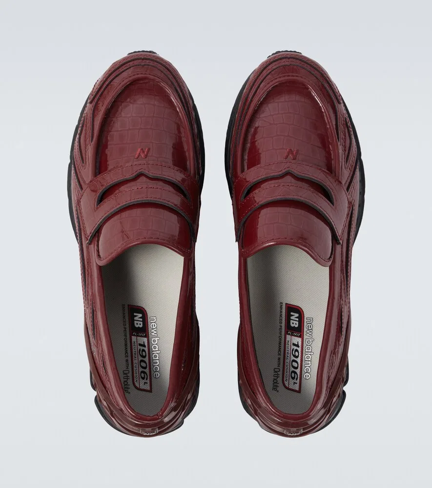 Лоферы из лакированной кожи 1906L New Balance, бургунди — фото 4