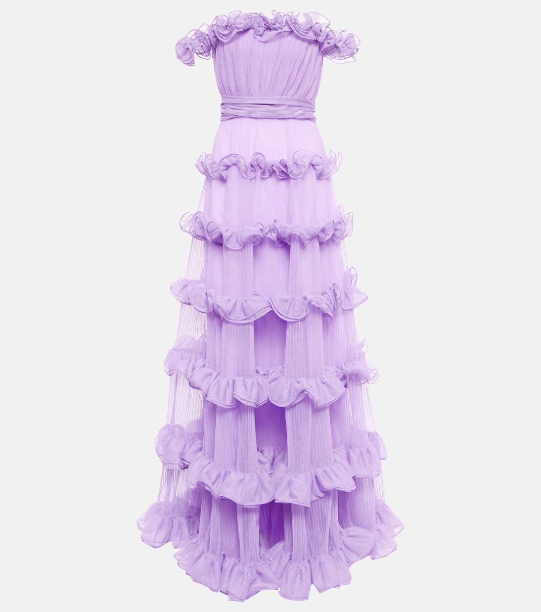 

Платье из тюля с открытыми плечами и оборками Giambattista Valli, Clematis