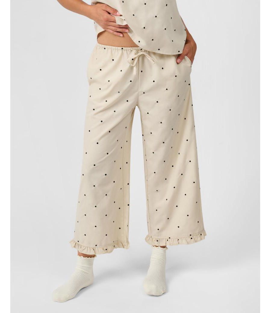 

Брюки с оборками на резинке WeWoreWhat, Oat/black