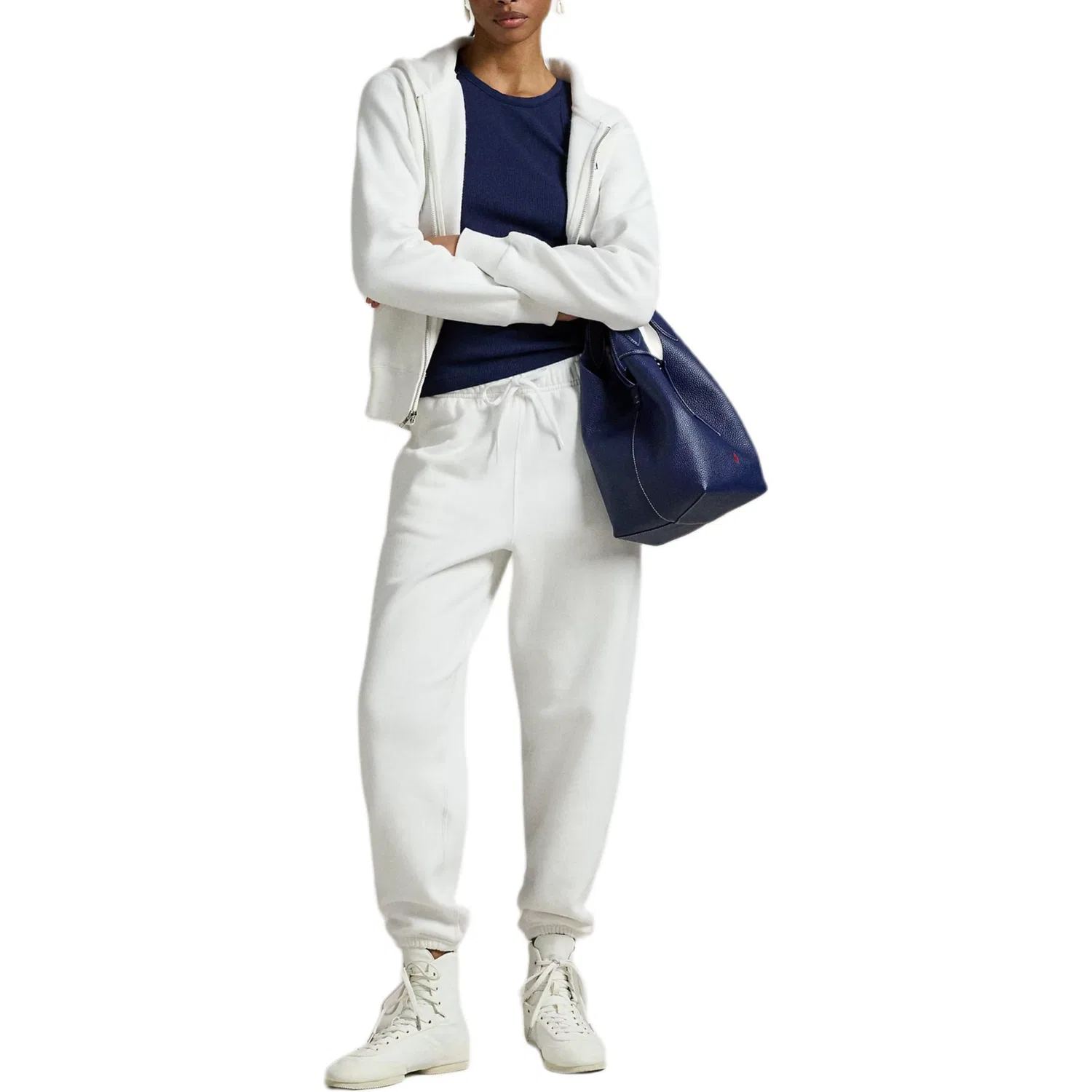 Спортивные штаны на кулиске с манжетами Polo Ralph Lauren, White — фото 3