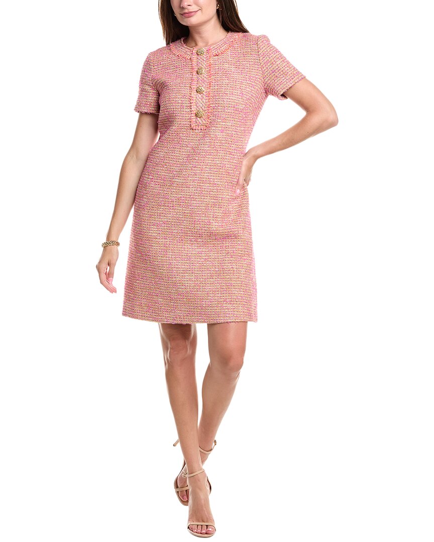 

Платье из твида с бахромой St John St. John, розовый