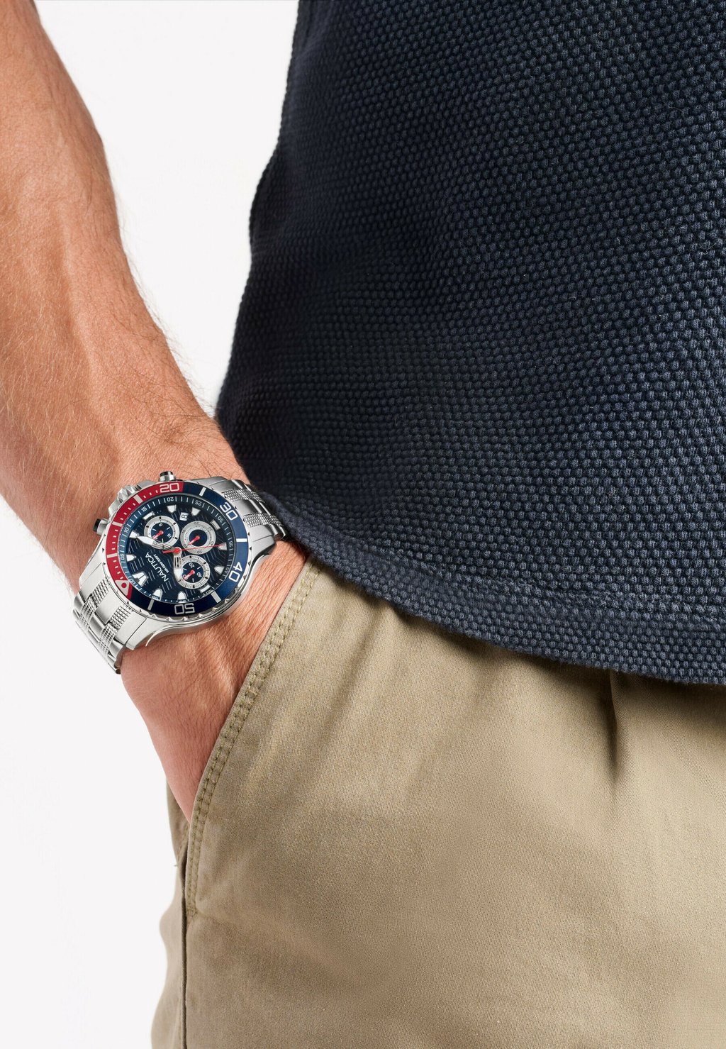 

Часы с хронографом QUARTZ Nautica, серебряный