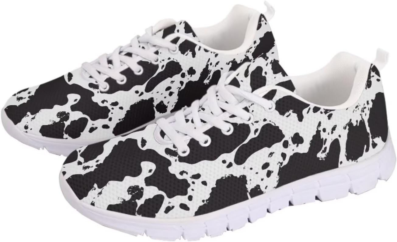 

Кроссовки chaqlin для женщин и мужчин, дышащие сетчатые беговые кроссовки, противоскользящие повседневные спортивные прогулочные кроссовки, Novelty Cow Print