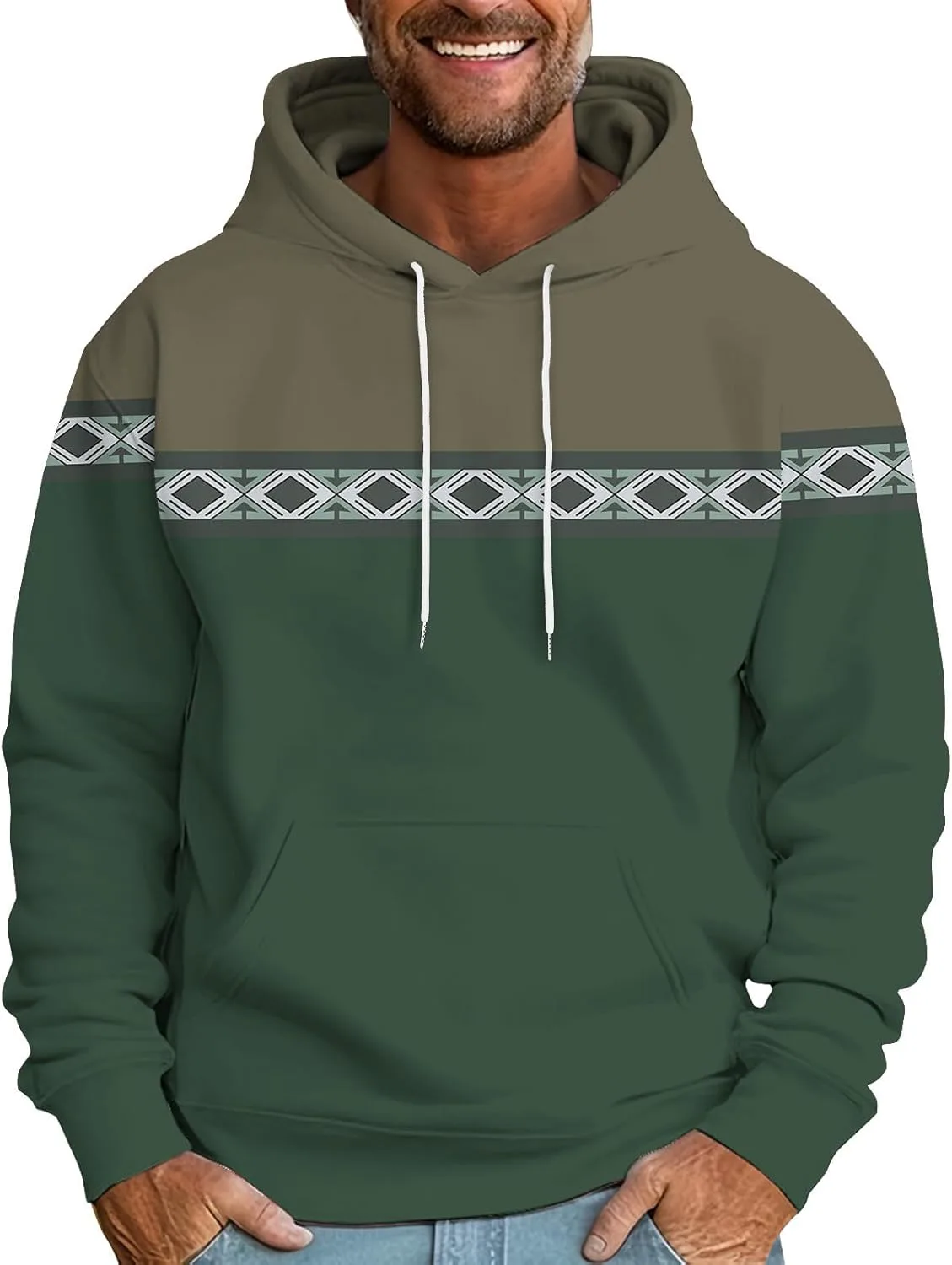 

Muscularfit Western Aztec этнический худи с капюшоном для мужчин