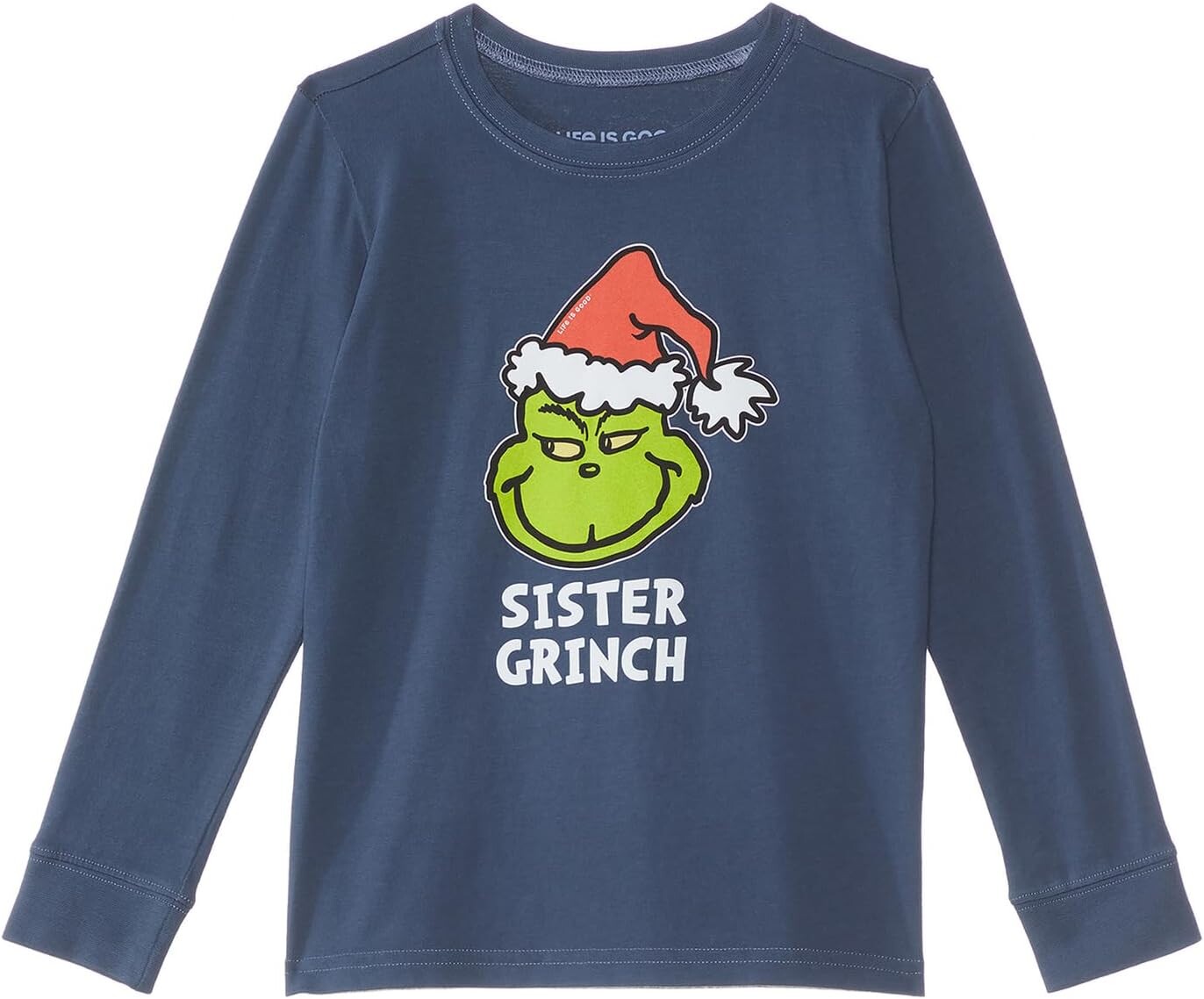 

Футболка Life is Good Sister Grinch Long Sleeve CrusherTee, цвет Darkest Blue