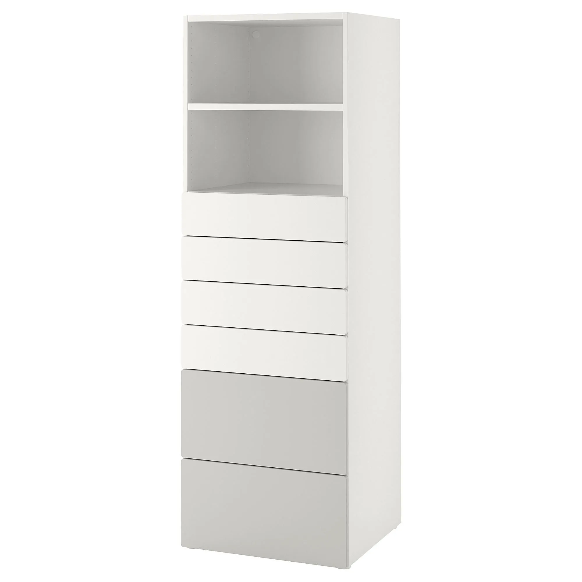 

Детский комод, белый/серый, 60x55x180 см, PLATSA/SMÅSTAD IKEA